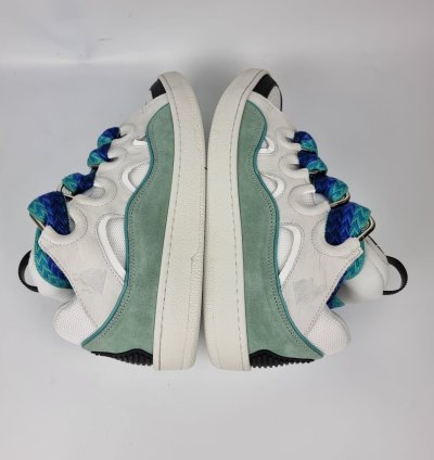 Lanvin Curb White And Green Sneakers New