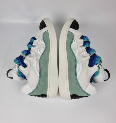 Lanvin Curb White And Green Sneakers New