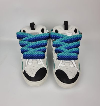 Lanvin Curb White And Green Sneakers New