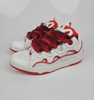 Lanvin Curb White And Red Sneakers New Ss23