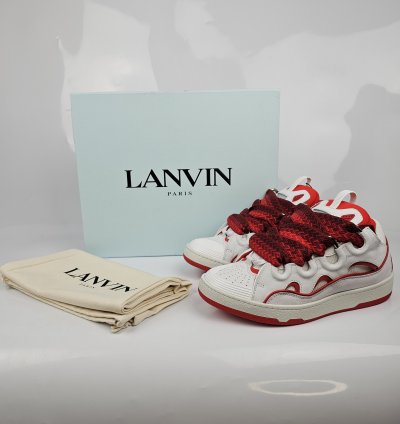 Lanvin Curb White And Red Sneakers New Ss23