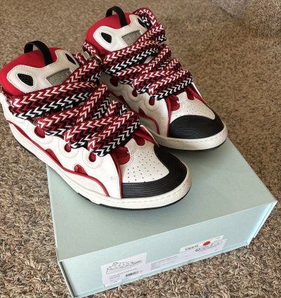 Lanvin Curb White Red Size 14 47