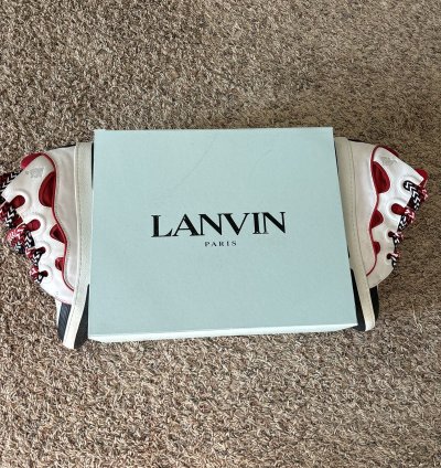 Lanvin Curb White Red Size 14 47