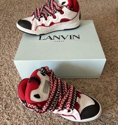 Lanvin Curb White Red Size 14 47