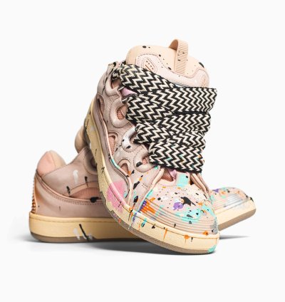 Lanvin Gallery Dept Curb Logo Sneakers Pink