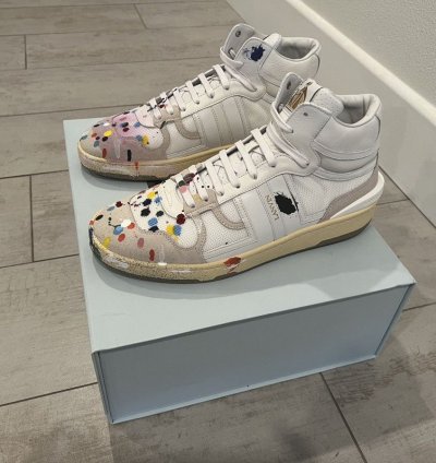 Lanvin Gallery Dept Multicolor Paint High-top Sneakers