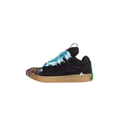 Lanvin Gallery Dept Paint Splatter Curb Sneakers Black