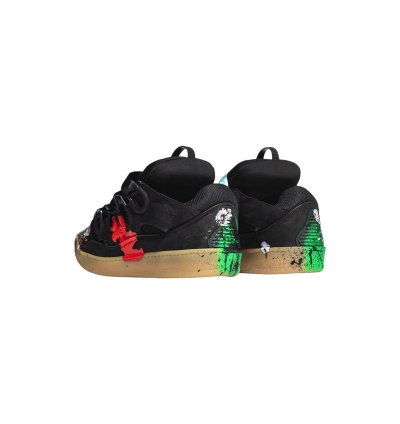 Lanvin Gallery Dept Paint Splatter Curb Sneakers Black