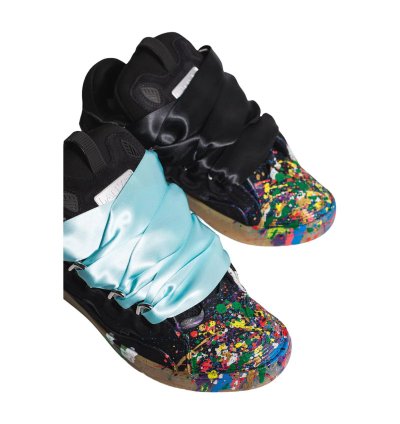 Lanvin Gallery Dept Paint Splatter Curb Sneakers Black