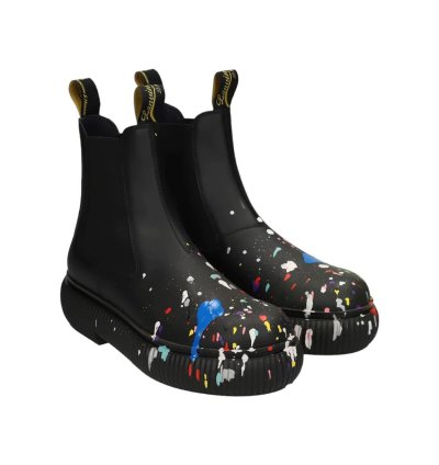 Lanvin Gallery Dept Paint Splatter Leather Chelsea Boots