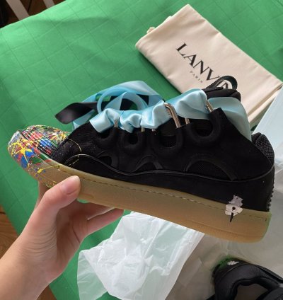 Lanvin Gallery Dept Painted Curb Skate Sneakers