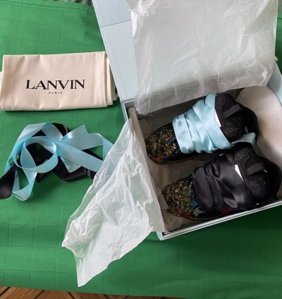 Lanvin Gallery Dept Painted Curb Skate Sneakers