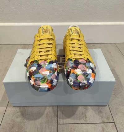 Lanvin Gallery Dept Yellow Painted Sneakers