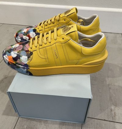 Lanvin Gallery Dept Yellow Painted Sneakers