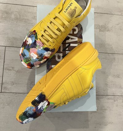 Lanvin Gallery Dept Yellow Painted Sneakers