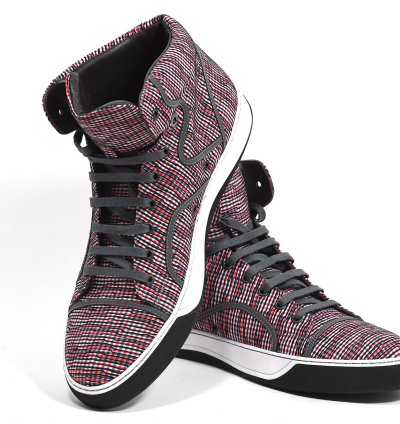 Lanvin Grey High Top Cloth Sneakers