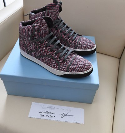 Lanvin Grey High Top Cloth Sneakers