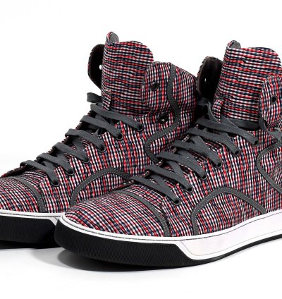 Lanvin Grey High Top Cloth Sneakers