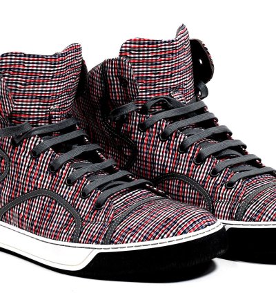 Lanvin Grey High Top Cloth Sneakers