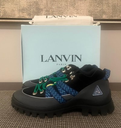 Lanvin Hiking Boots In Black Dark Grey