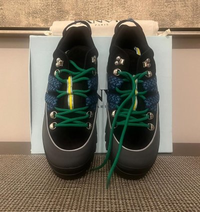 Lanvin Hiking Boots In Black Dark Grey