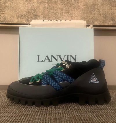 Lanvin Hiking Boots In Black Dark Grey