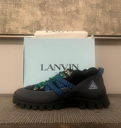 Lanvin Hiking Boots In Black Dark Grey