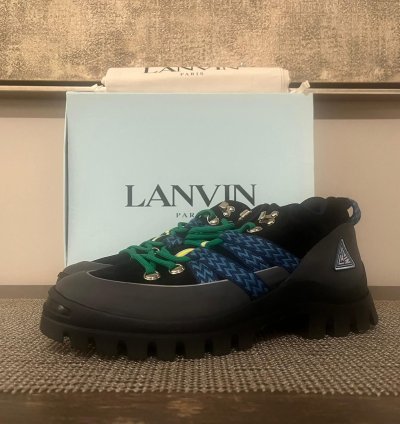 Lanvin Hiking Boots In Black Dark Grey
