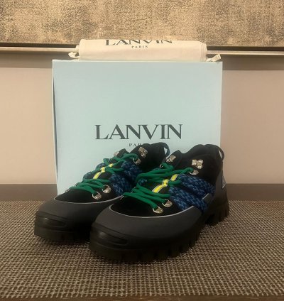 Lanvin Hiking Boots In Black Dark Grey