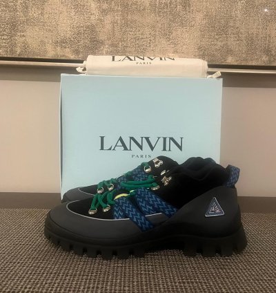 Lanvin Hiking Boots In Black Dark Grey