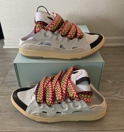 Lanvin Leather Curb Mule Sneaker White Size 46 13 New