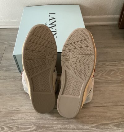 Lanvin Leather Curb Mule Sneaker White Size 46 13 New