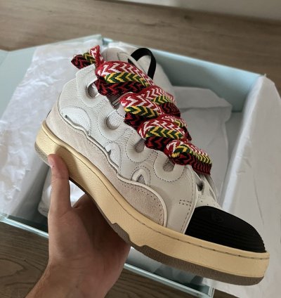 Lanvin Leather Curb Sneakers