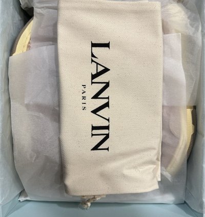 Lanvin Leather Curb Sneakers Pale Pink 10