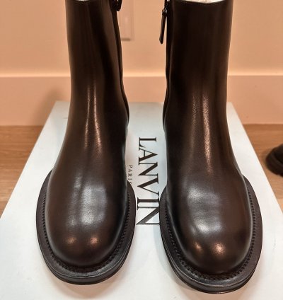 Lanvin Medley Side Zip Black Leather Boots