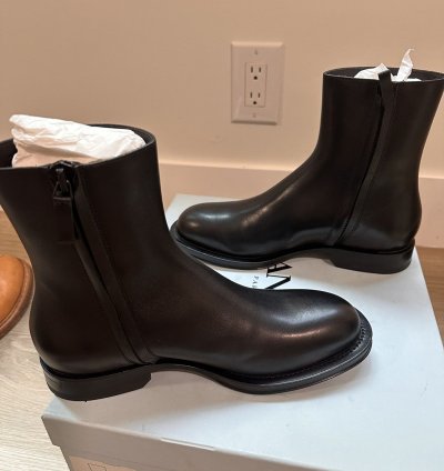 Lanvin Medley Side Zip Black Leather Boots