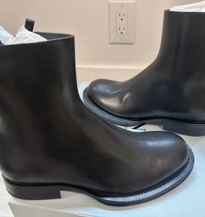 Lanvin Medley Side Zip Black Leather Boots