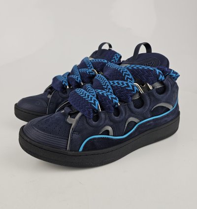 Lanvin Men Curb Navy And Blue Sneakers New Ss23