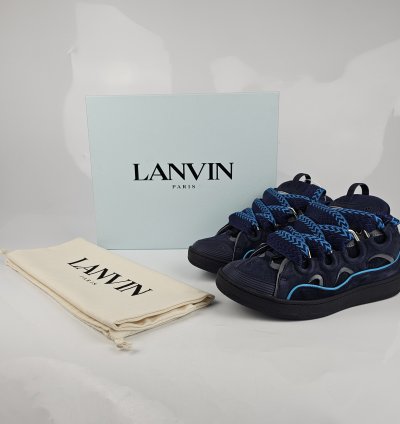 Lanvin Men Curb Navy And Blue Sneakers New Ss23