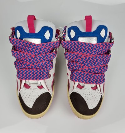 Lanvin Men Curb White And Purple Sneakers New