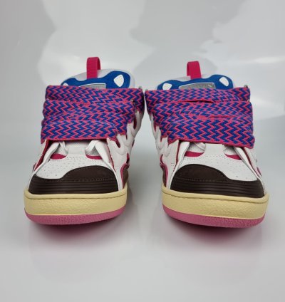 Lanvin Men Curb White And Purple Sneakers New