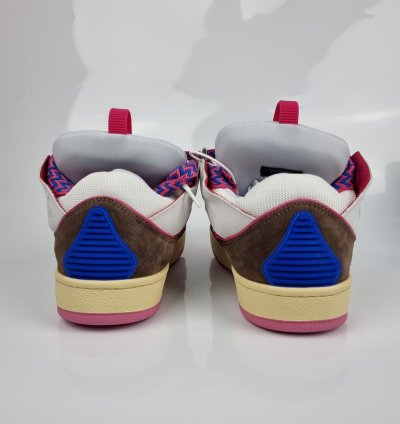 Lanvin Men Curb White And Purple Sneakers New