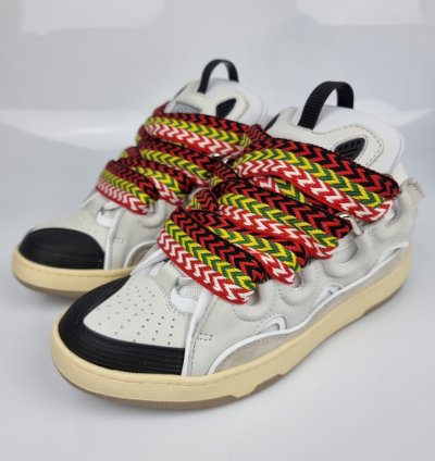 Lanvin Men Curb White Sneakers New