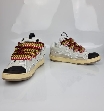 Lanvin Men Curb White Sneakers New