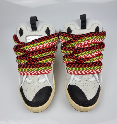 Lanvin Men Curb White Sneakers New