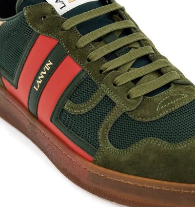 Lanvin Mesh And Leather Clay Sneakers With For Men Size Eu 44