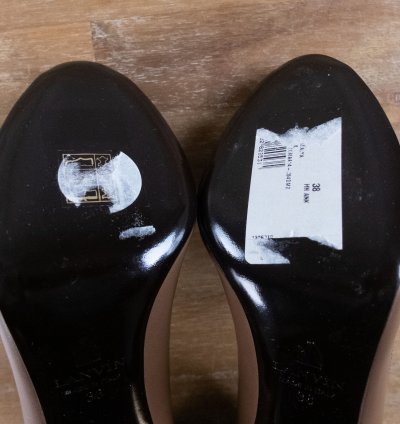 Lanvin Paris Brown Gold Peep Toe Leather Stiletto Pumps 38