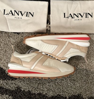 Lanvin Paris Bumper Bumpr Mens Beige Sneakers Eu 42 Us 9 Nib