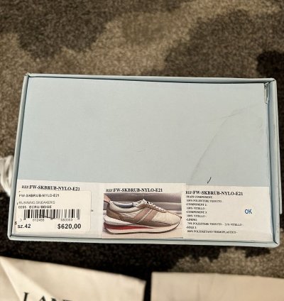 Lanvin Paris Bumper Bumpr Mens Beige Sneakers Eu 42 Us 9 Nib