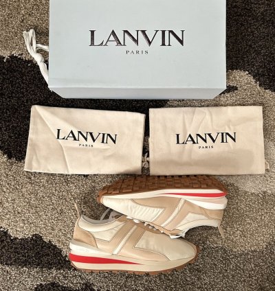 Lanvin Paris Bumper Bumpr Mens Beige Sneakers Eu 42 Us 9 Nib